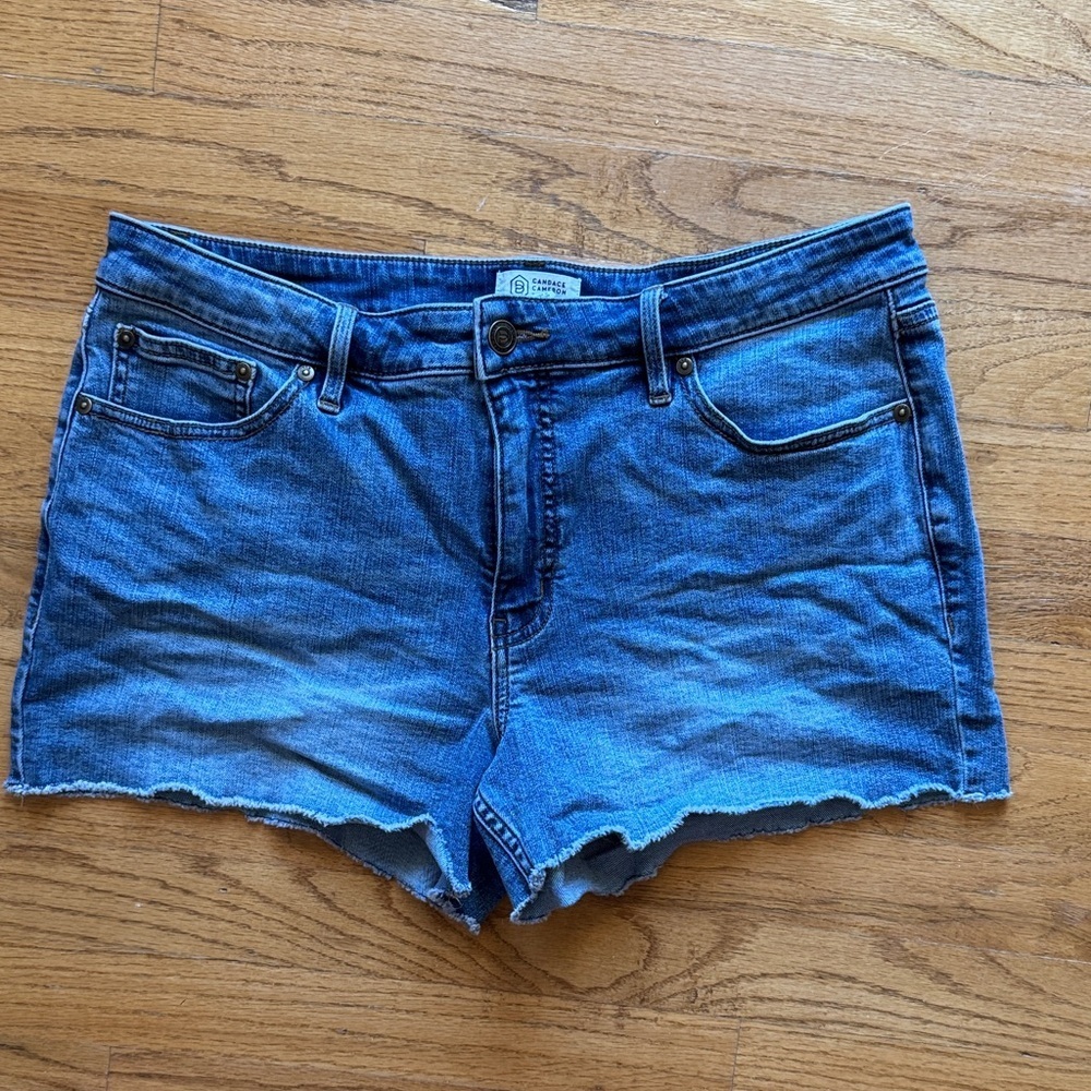 Candace Cameron Bure Blue Denim Cutoff Shorts